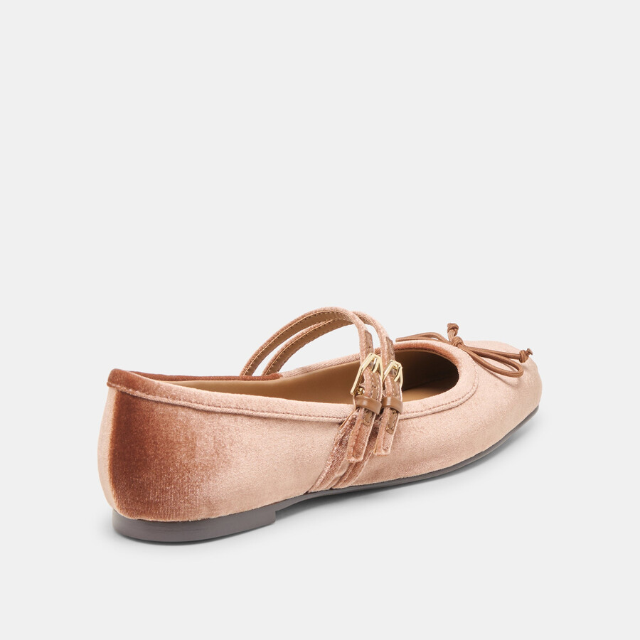ballerine gibsen in velluto rosa scuro