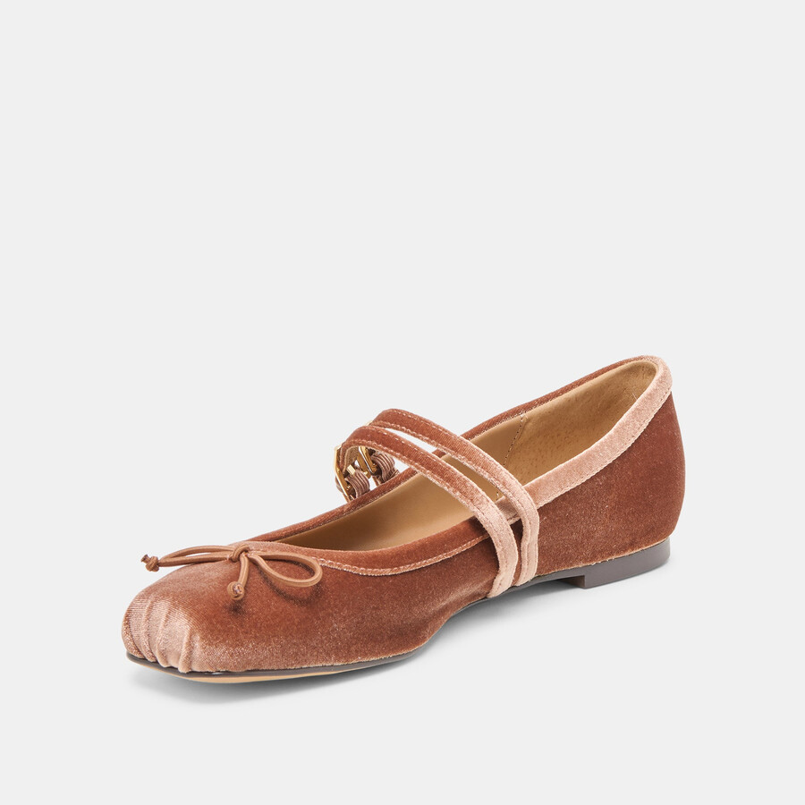 ballerine gibsen in velluto rosa scuro