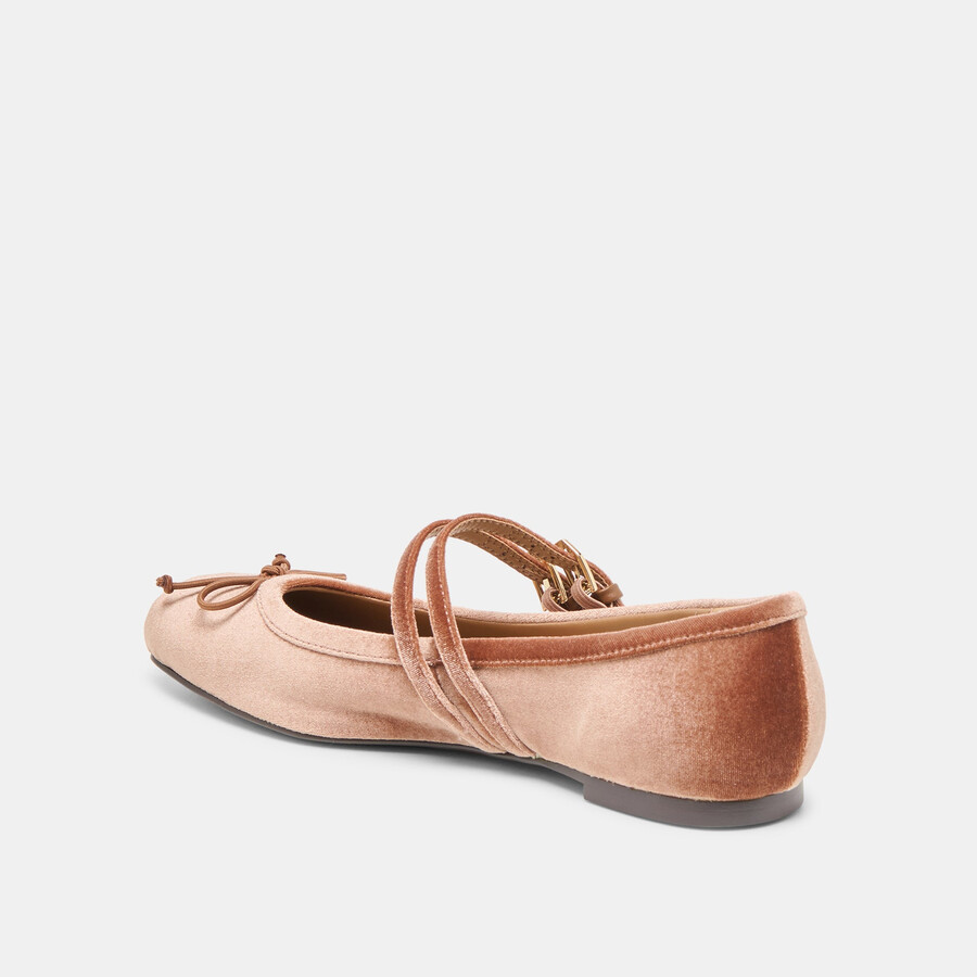 ballerine gibsen in velluto rosa scuro