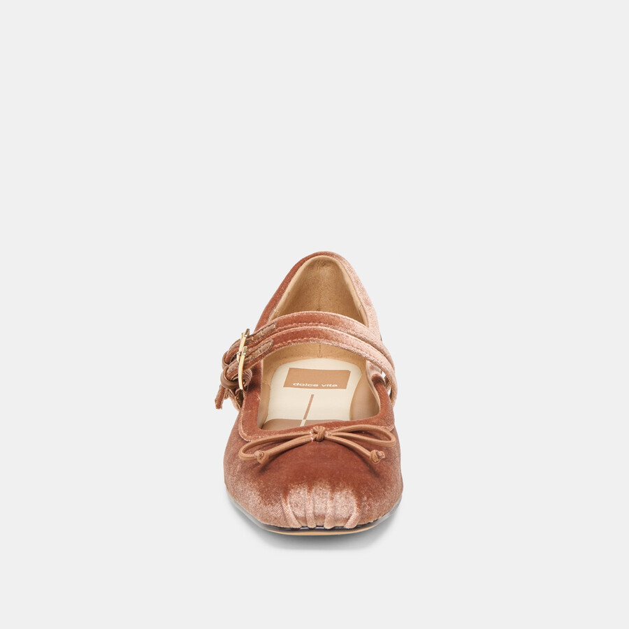 ballerine gibsen in velluto rosa scuro