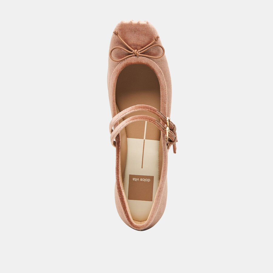ballerine gibsen in velluto rosa scuro