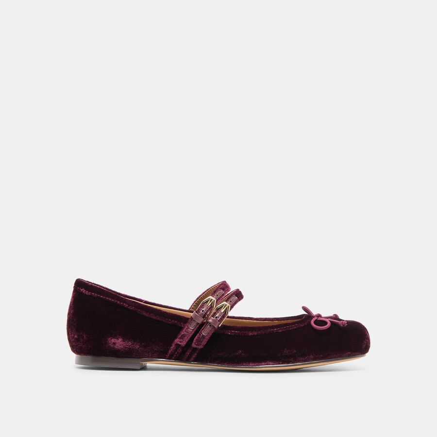 ballerine gibsen in velluto bordeaux