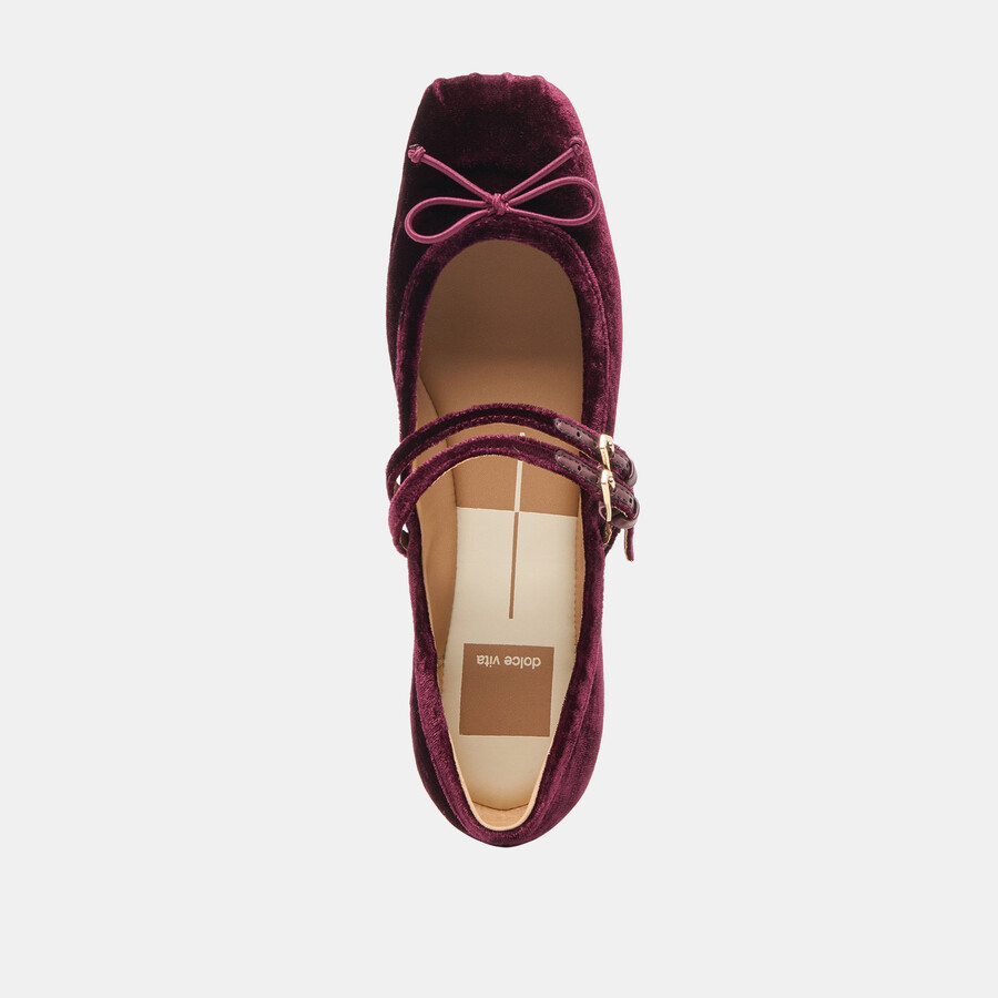 ballerine gibsen in velluto bordeaux