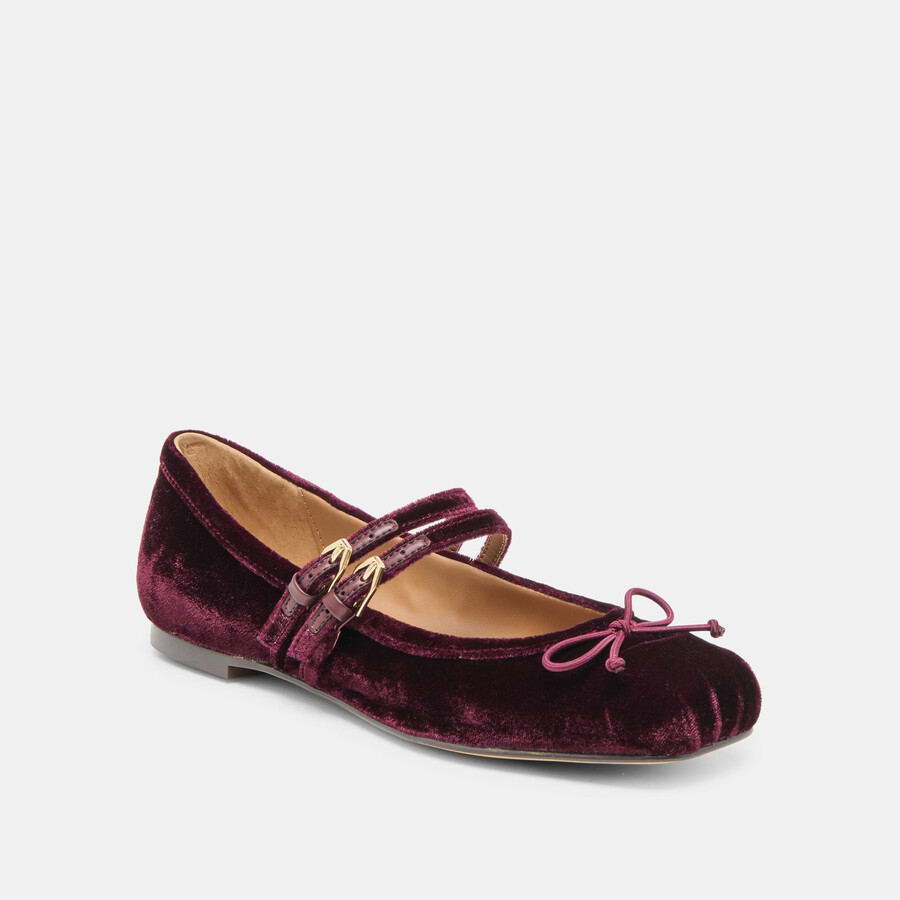 ballerine gibsen in velluto bordeaux
