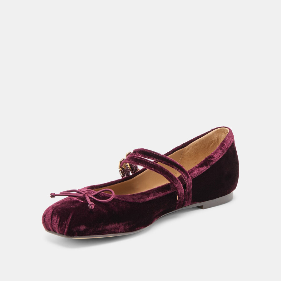 ballerine gibsen in velluto bordeaux