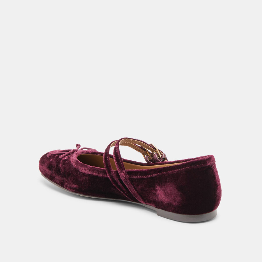 ballerine gibsen in velluto bordeaux