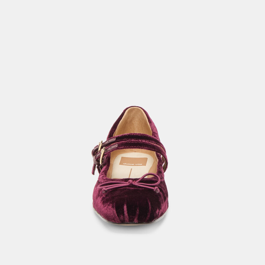 ballerine gibsen in velluto bordeaux