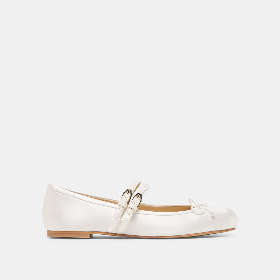 ballerine gibsen in vero raso bianco