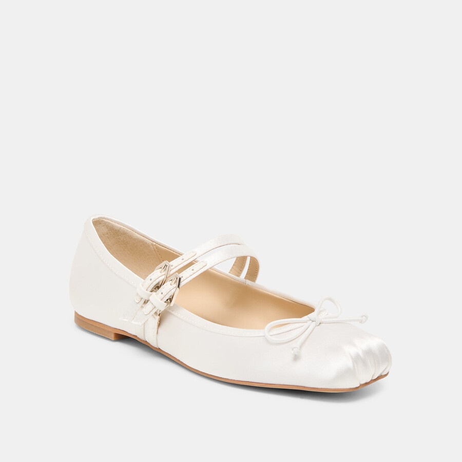 ballerine gibsen in vero raso bianco