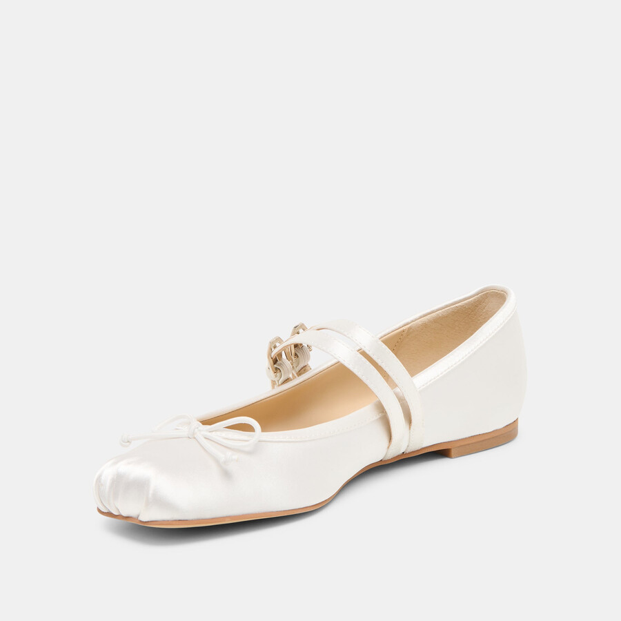 ballerine gibsen in vero raso bianco