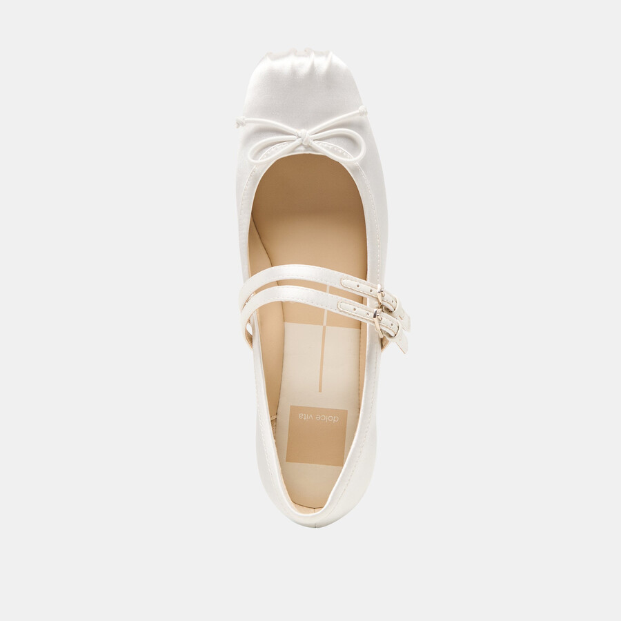 ballerine gibsen in vero raso bianco