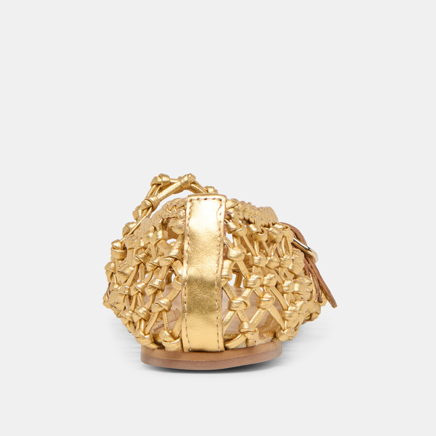 ballerine clair in pelle intrecciata color oro