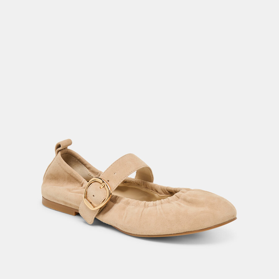 ballerine caely in pelle scamosciata color cammello