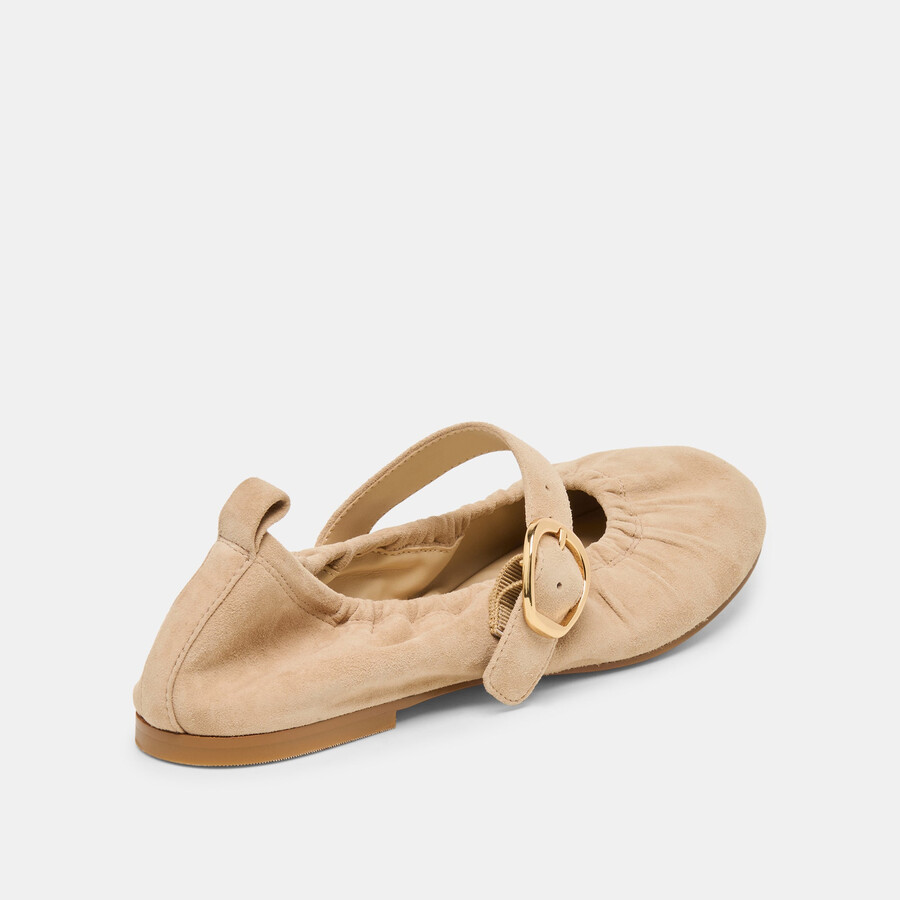 ballerine caely in pelle scamosciata color cammello