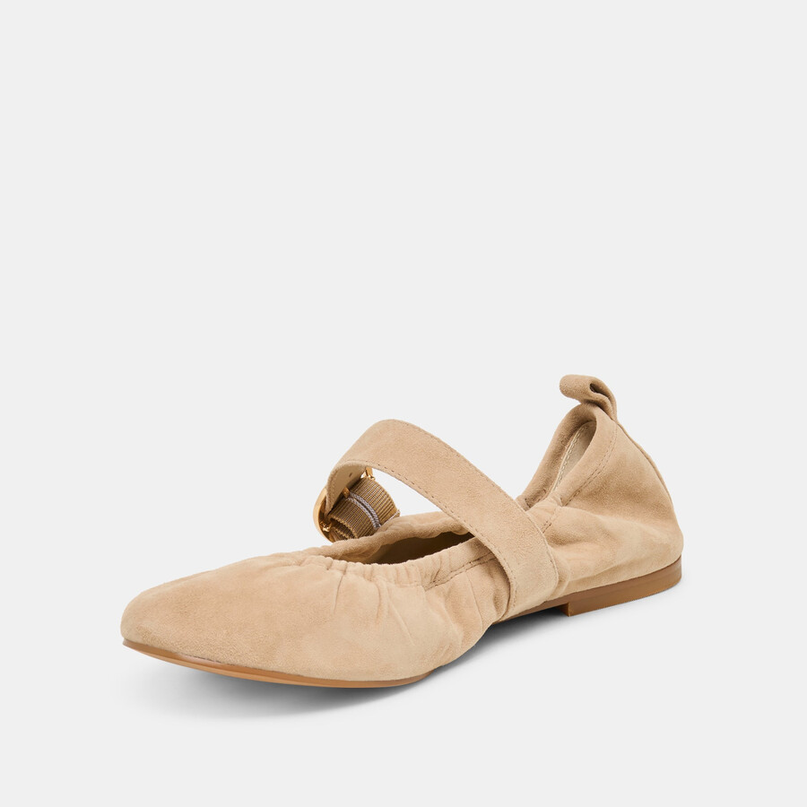 ballerine caely in pelle scamosciata color cammello