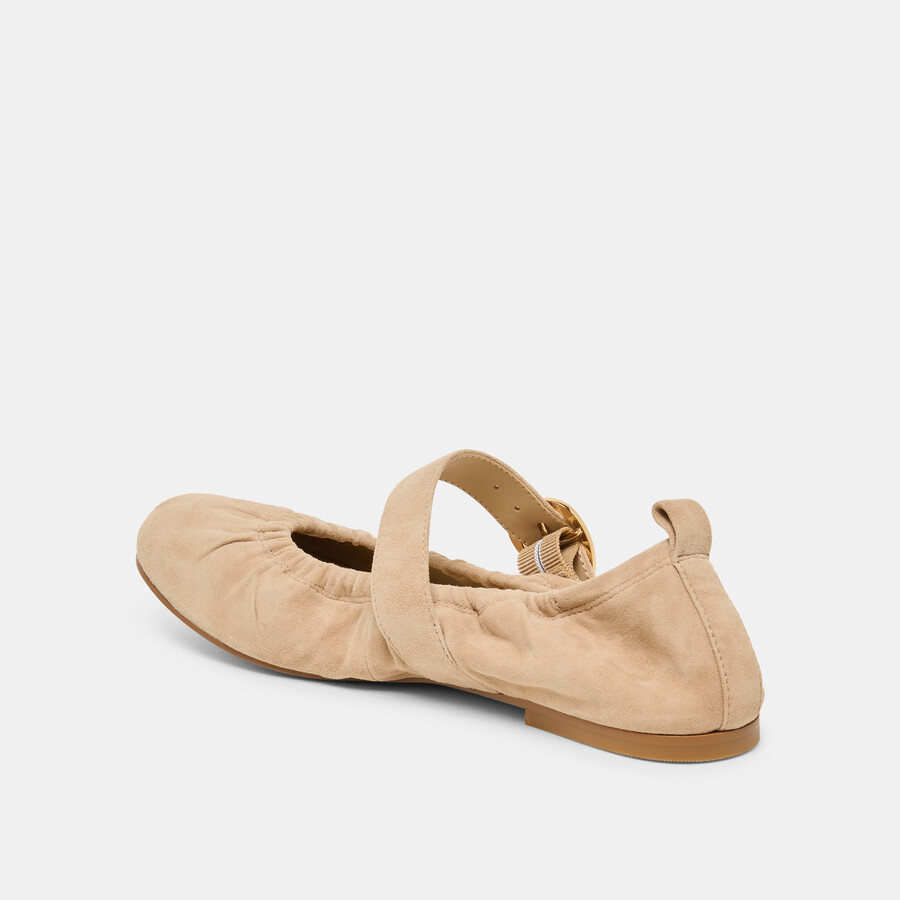 ballerine caely in pelle scamosciata color cammello