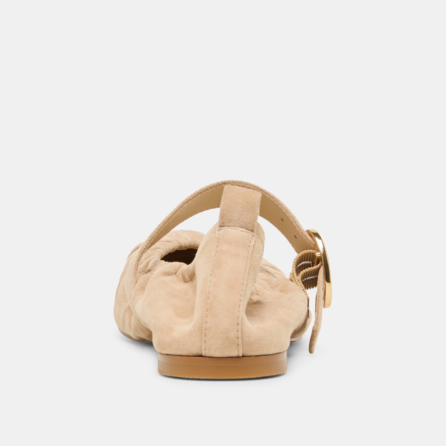ballerine caely in pelle scamosciata color cammello
