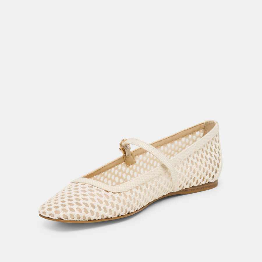 ballerine reyes in rafia intrecciata bianca