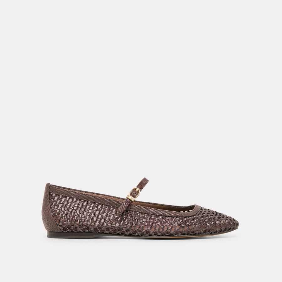 ballerine reyes in rafia intrecciata color cioccolato