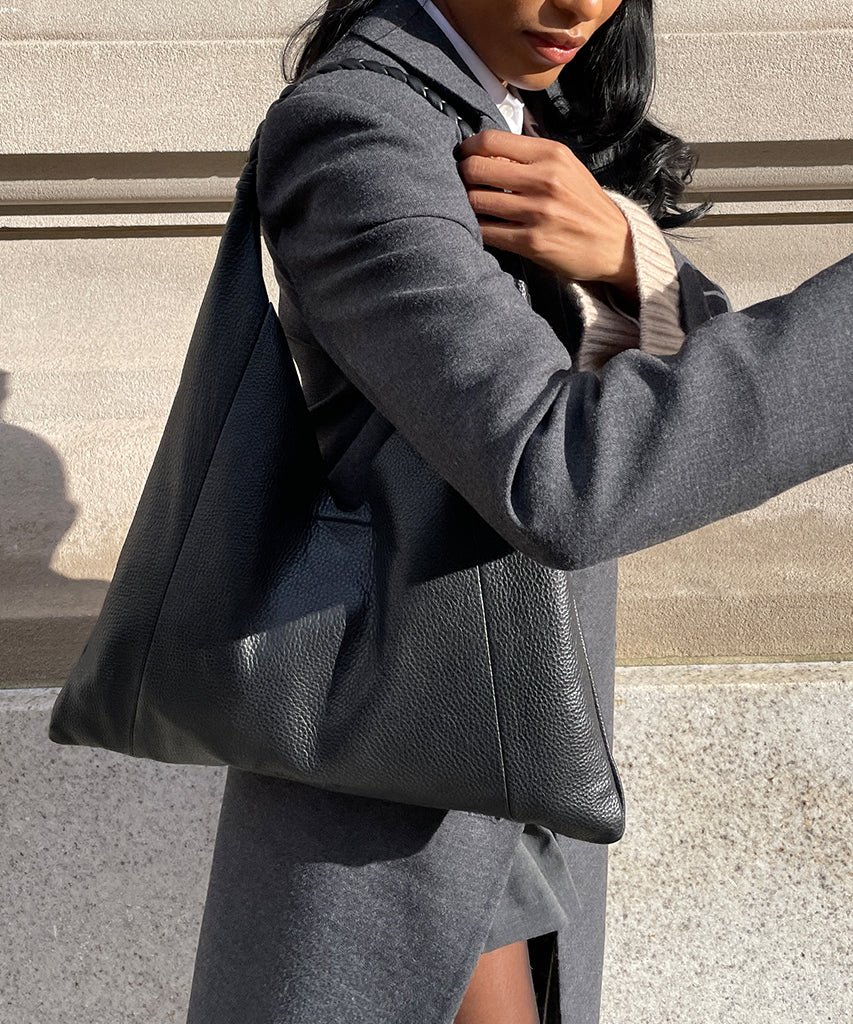 borsa mia tote in pelle nera