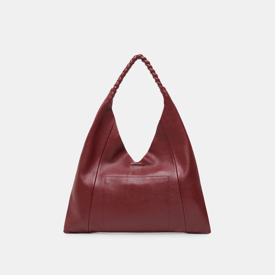 borsa mia tote in pelle color vino