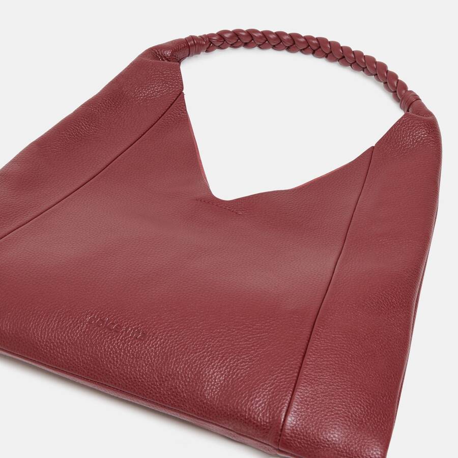borsa mia tote in pelle color vino