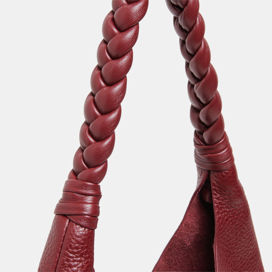 borsa mia tote in pelle color vino