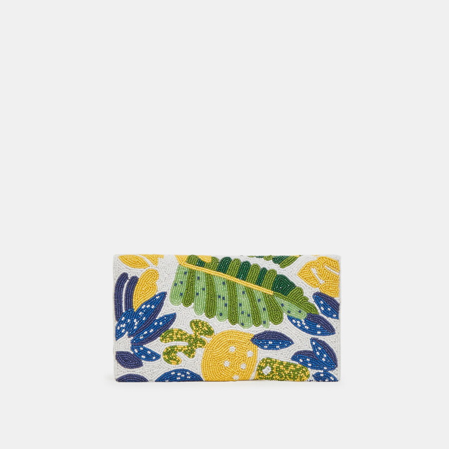 pochette amalfi blu con perline multiple
