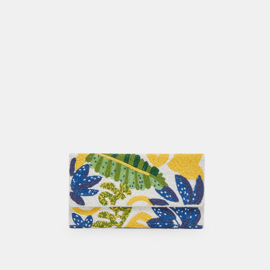 pochette amalfi blu con perline multiple