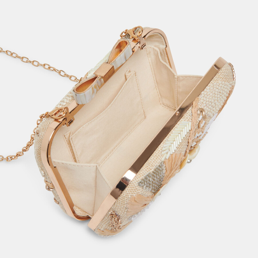 pochette a margherita con perline naturali