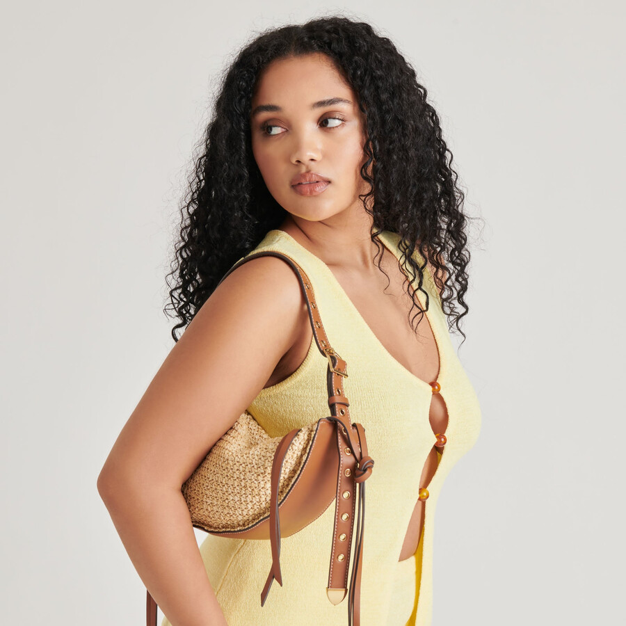 borsa a tracolla monaco in rafia naturale
