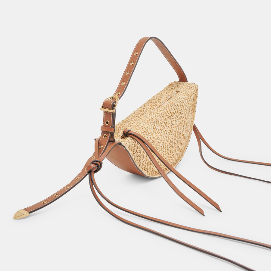 borsa a tracolla monaco in rafia naturale