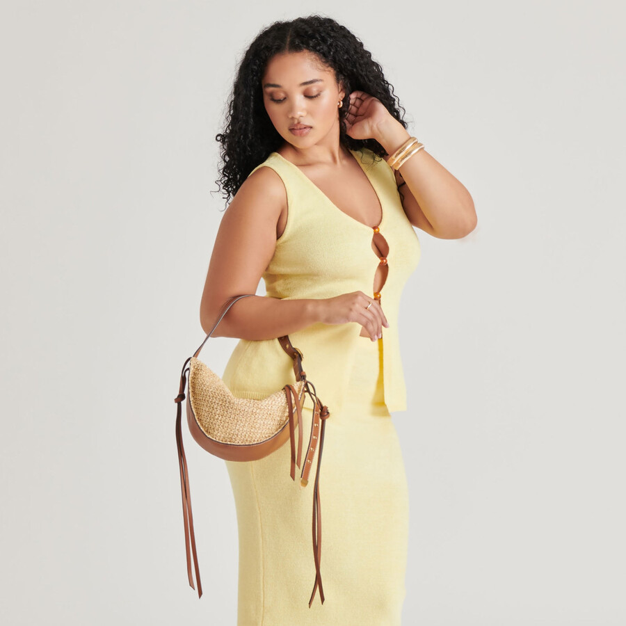 borsa a tracolla monaco in rafia naturale
