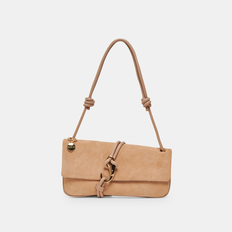 borsa a tracolla alice in pelle scamosciata beige