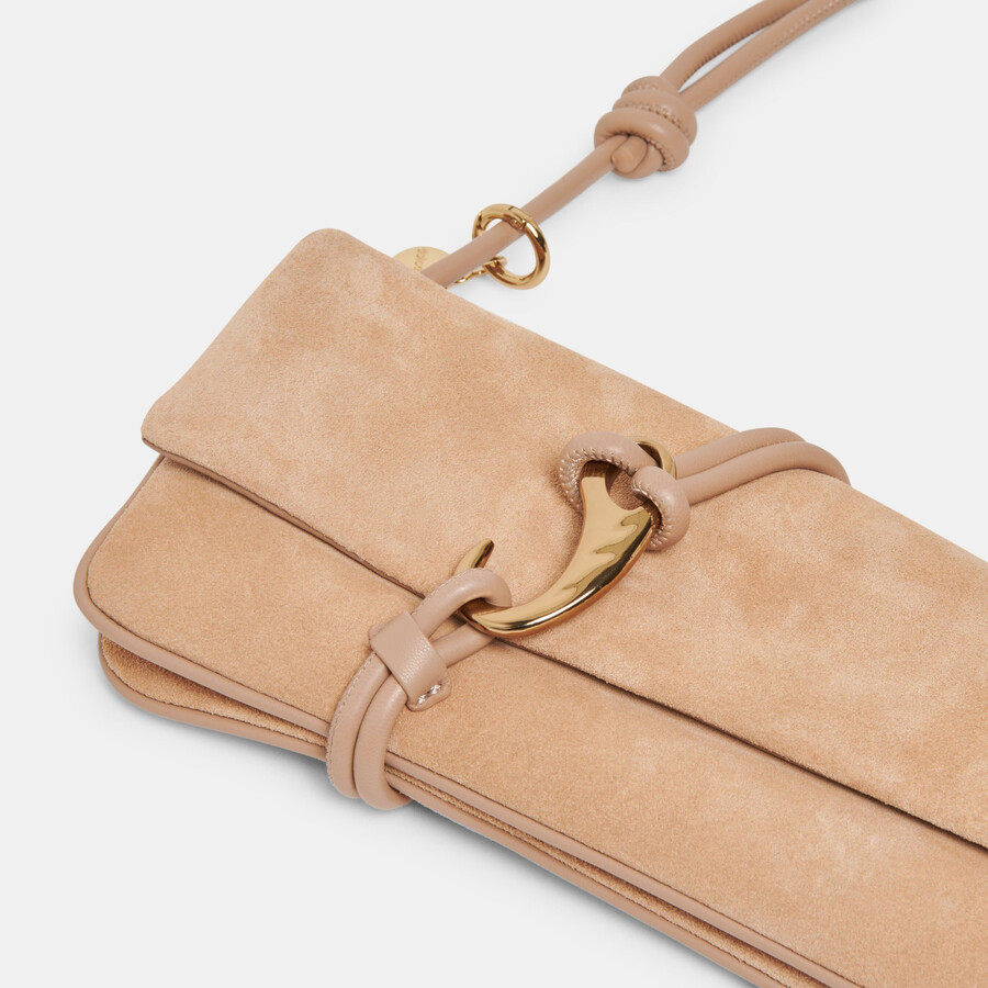 borsa a tracolla alice in pelle scamosciata beige