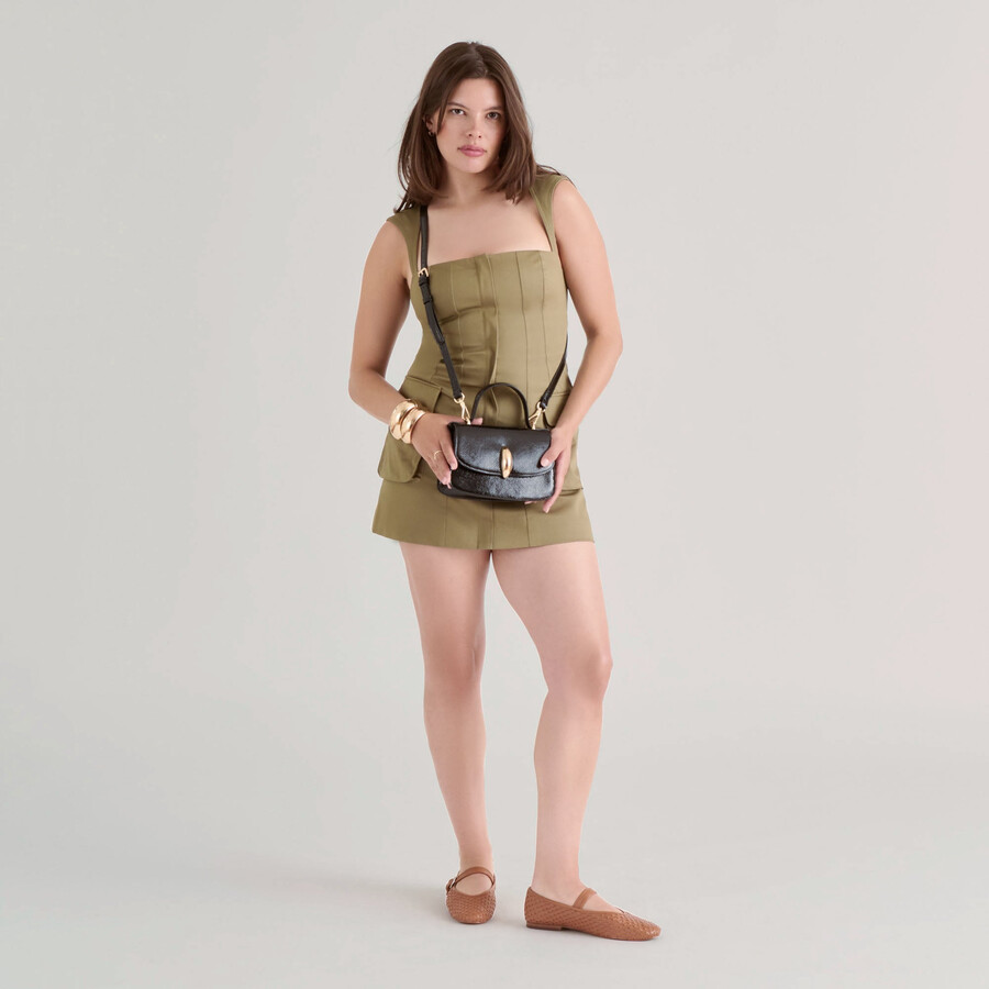 lucia crossbody nero crackled stella