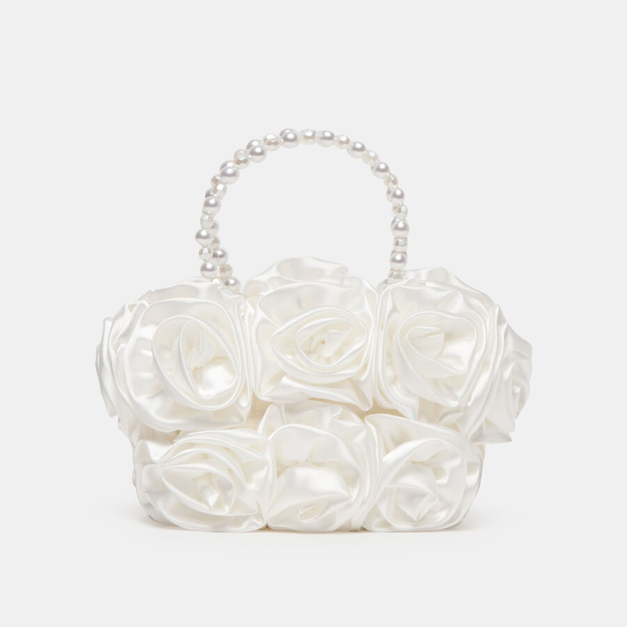 borsa a mano aubrey in raso bianco