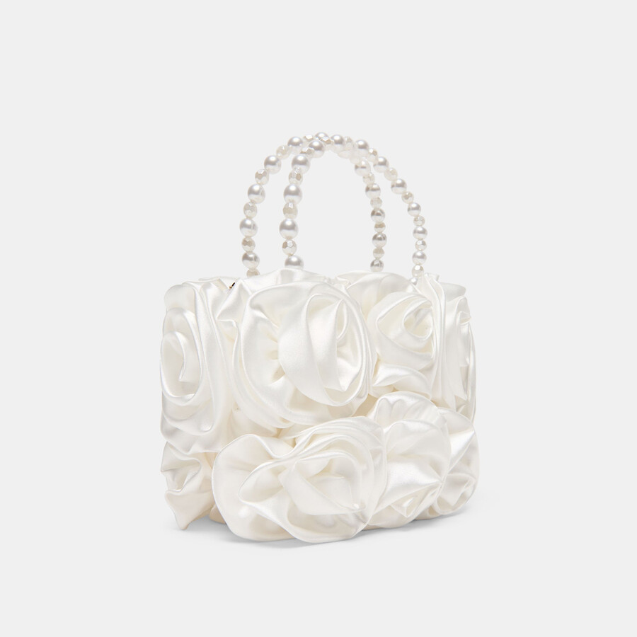 borsa a mano aubrey in raso bianco