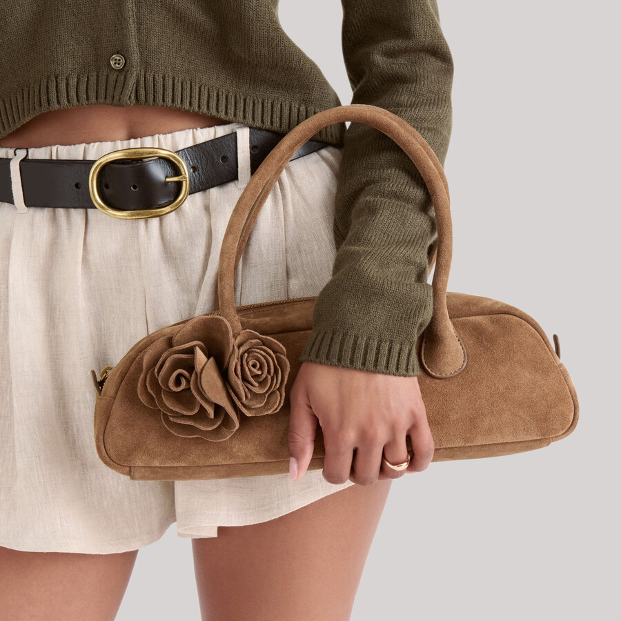 borsa a tracolla boracay in pelle scamosciata marrone