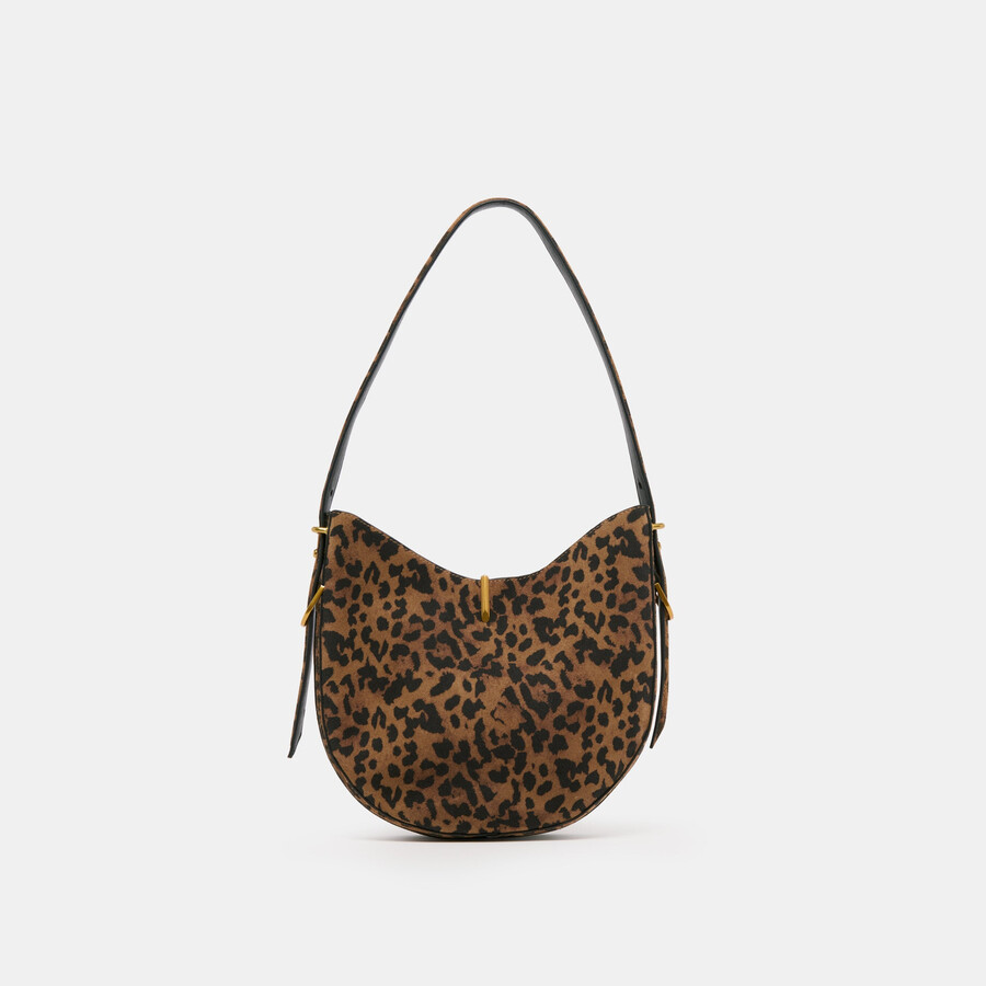 borsa a tracolla bree in pelle scamosciata leopardata
