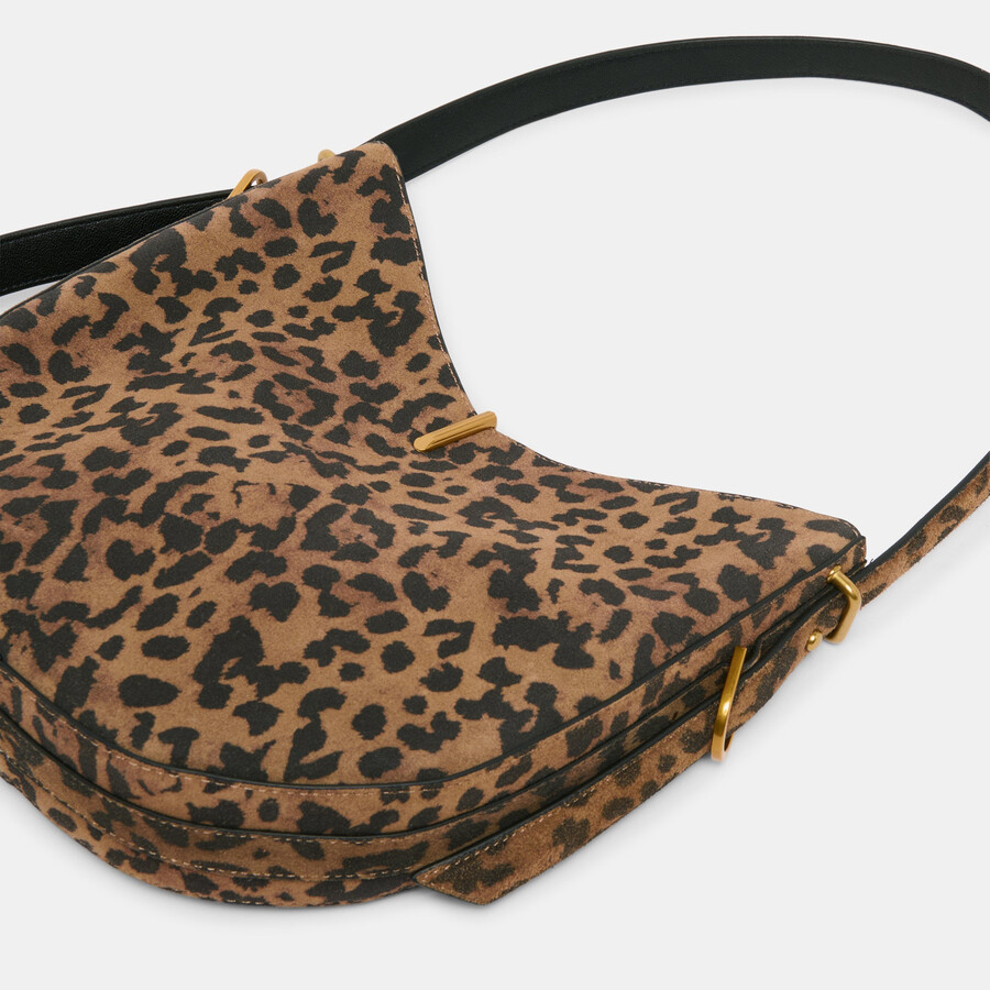 borsa a tracolla bree in pelle scamosciata leopardata