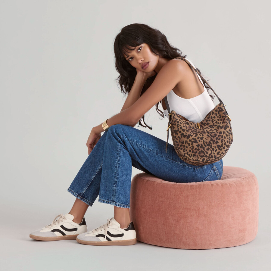 borsa a tracolla bree in pelle scamosciata leopardata