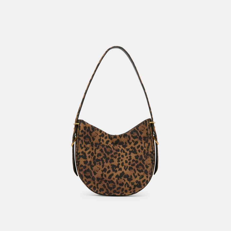borsa a tracolla bree in pelle scamosciata leopardata