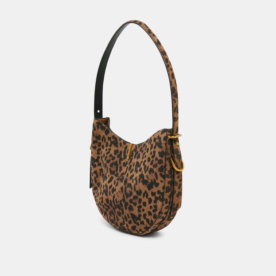 borsa a tracolla bree in pelle scamosciata leopardata