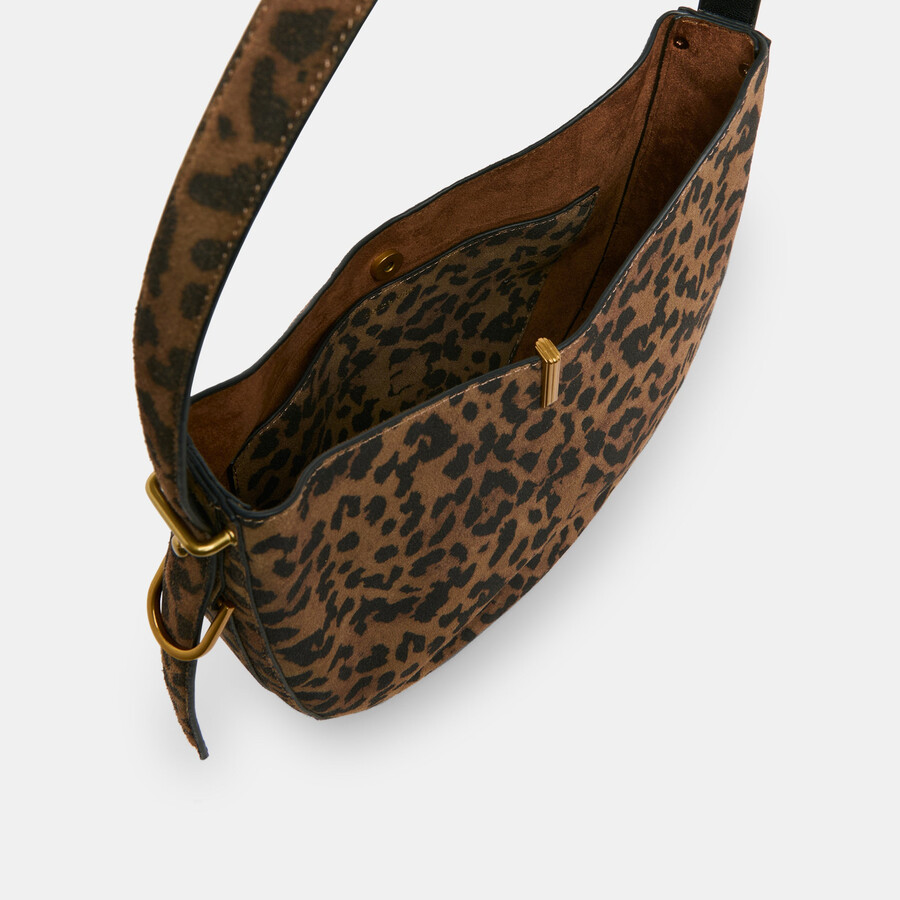 borsa a tracolla bree in pelle scamosciata leopardata