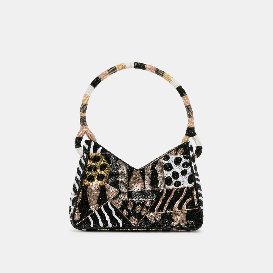 borsa a tracolla amelia con perline multi scure