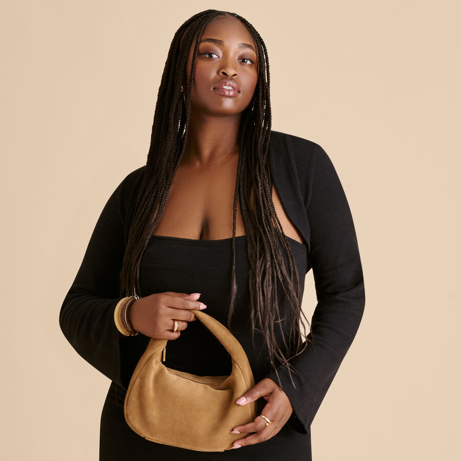 borsa frankie in pelle scamosciata marrone