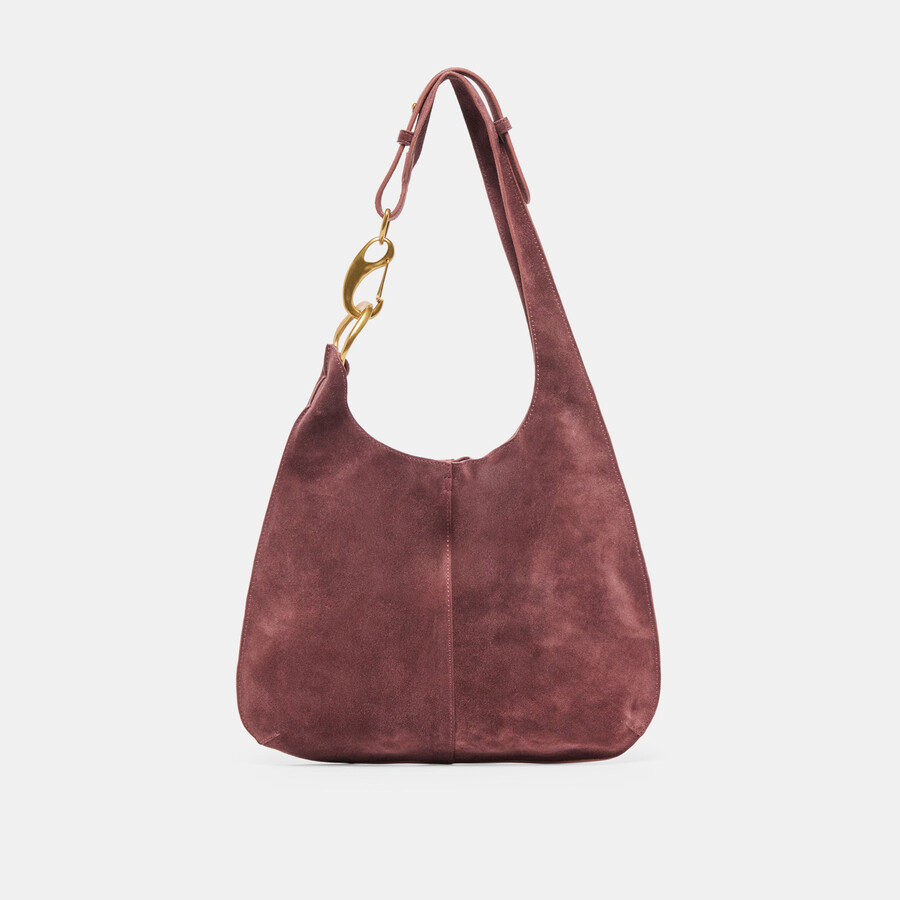 borsa a tracolla johnnie in pelle scamosciata bordeaux