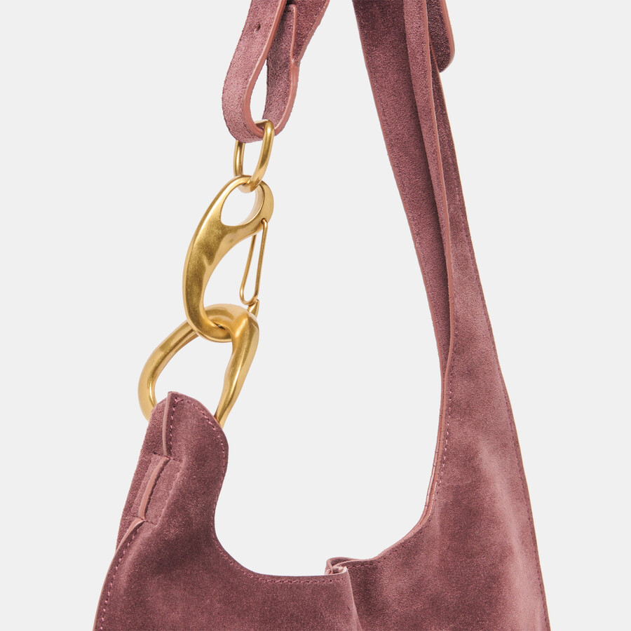 borsa a tracolla johnnie in pelle scamosciata bordeaux