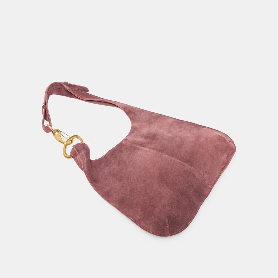 borsa a tracolla johnnie in pelle scamosciata bordeaux